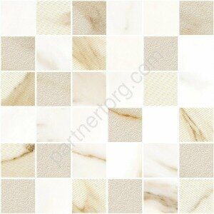 Calacatta Royal Mosaic мозаика бежевая матовая 30х30см Azori
