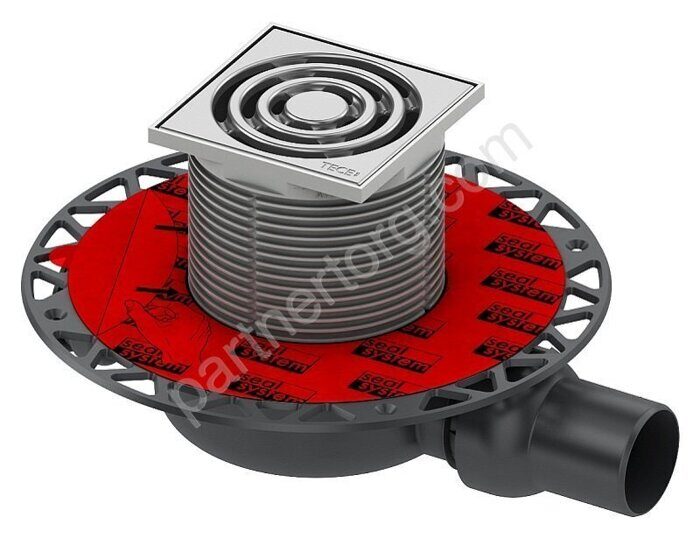 TECE drainpoint S110, трап низкий горизонтальный с фланцем