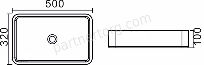 NST-5032M раковина настольная искусственный камень, ширина 50 см