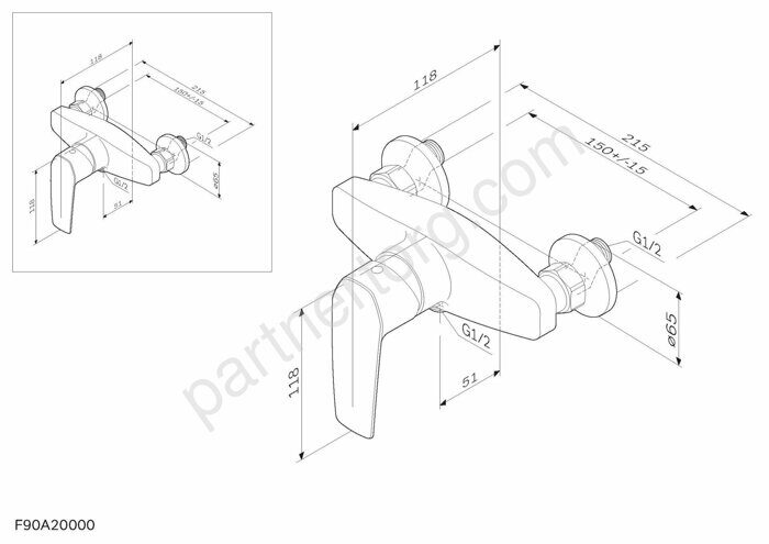 0 F90A20022 Gem черный матовый смеситель для душа Распродажа