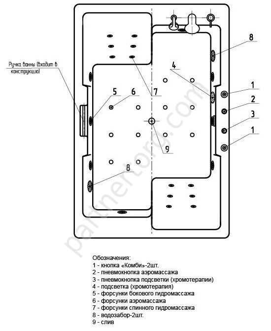 Дорадо ванна акриловая 190х130см Aquatek с каркасом