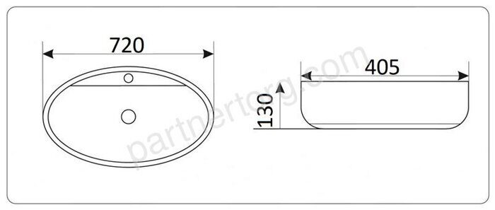 CeramaLux 9435 раковина настольная овальная белая