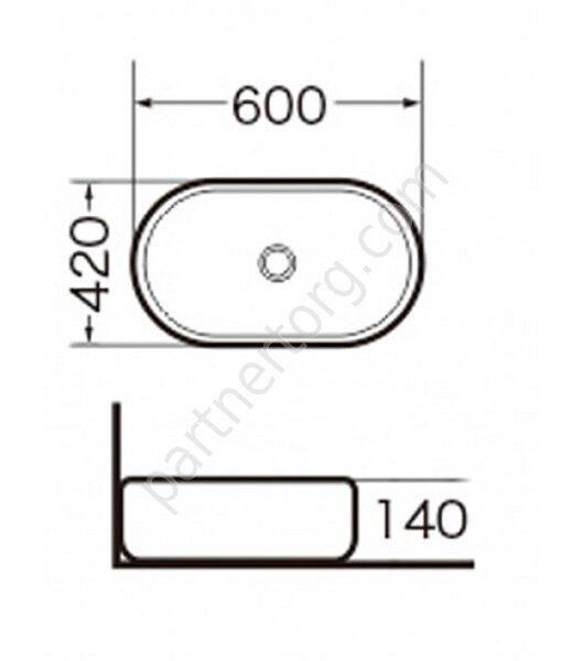 Grossman GR-3015 накладная раковина белая без перелива, без отверстия под смеситель