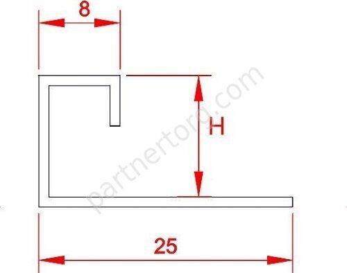 Tile Trim Silver вставка полированная Juliano SBP024-1S-10H 8х10мм