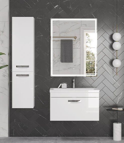 Estea 80.1Y Velvex подвесная тумба белая для ванной комнаты с раковиной como 80 Cersanit