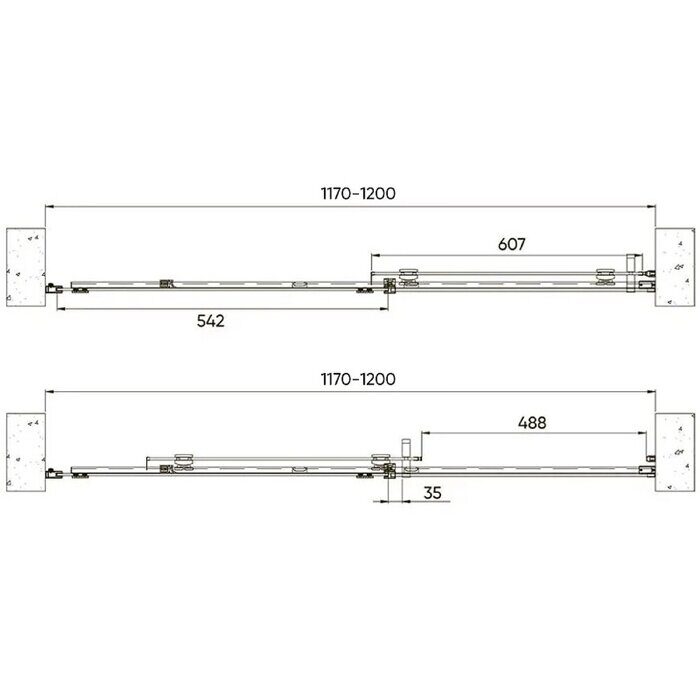 Vianno Veconi душевая дверь раздвижная 120х195, черный профиль