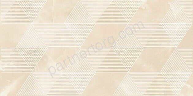 Opale Beige Geometria декор бежевый глянцевый 31х63см Azori