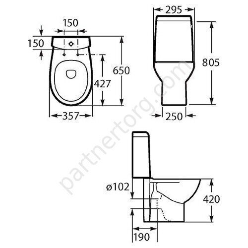 Victoria Nord Roca унитаз-компакт напольный 342ND7000, чаша с бачком 341ND0000
