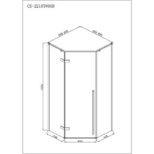 Loranto CS-22107B, 90*90*195 душевое ограждение, прозрачное стекло