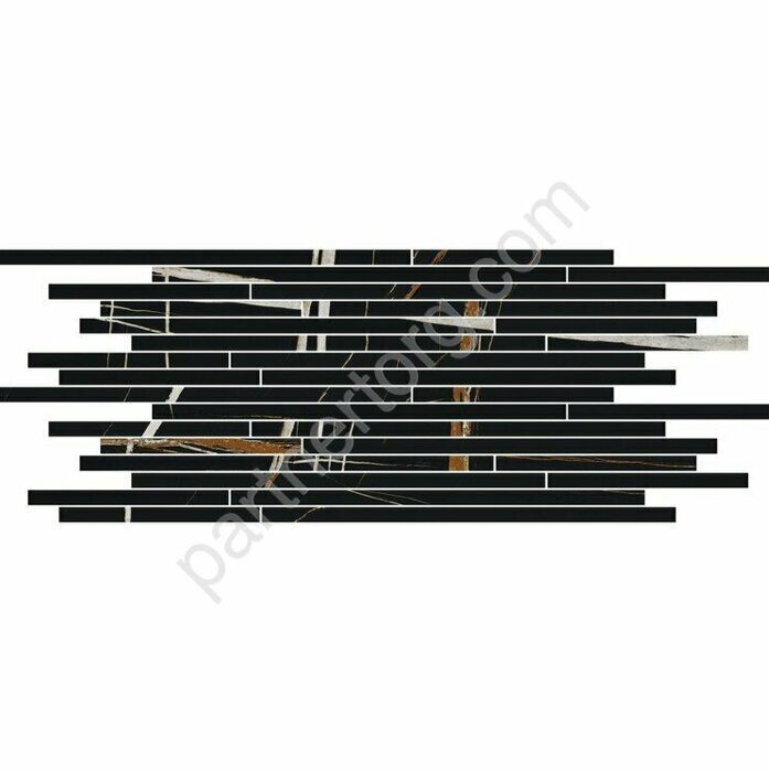 Charme Deluxe Floor Project глянцевая декоративная вставка чёрная Italon 26x75см