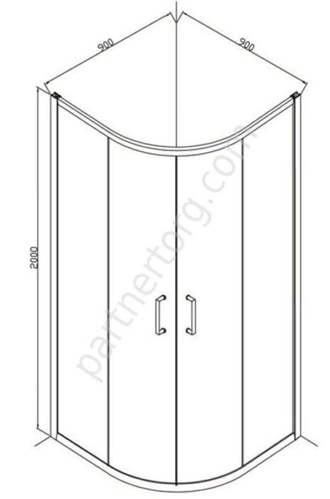 Line Bravat R 90 см душевое ограждение, 2 раздвижные двери Easy clean