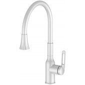 HB73825-8 Haiba Смеситель для кухни, гибкий излив,нержавеющая сталь, белый