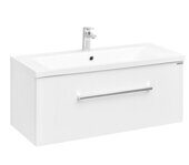 Мадрид 100 М тумба подвесная белая для ванной комнаты с раковиной Айрис 100 Aquaton