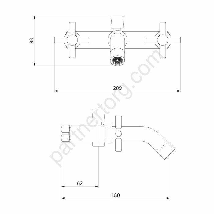 Смеситель для ванны и душа 271000000 Neo Classic Graphite