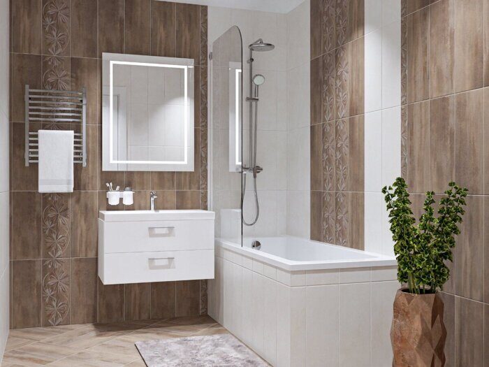 Sonnet Beige Flower бордюр коричневый полуматовый 6,2х50,5см Azori