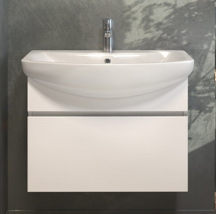 Wing 600-0-1 тумба подвесная белая для ванной комнаты с умывальником Балтика 60