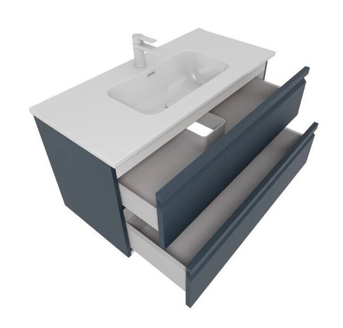Вега 100 AQ77100-MG серая матовая тумба в ванную 100 см с раковиной Aquatek