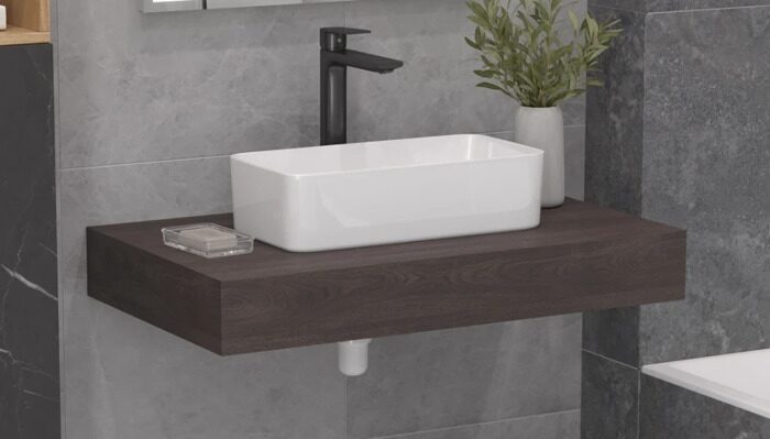 Unit 80 Velvex столешница под раковину дуб карпентер для ванной комнаты