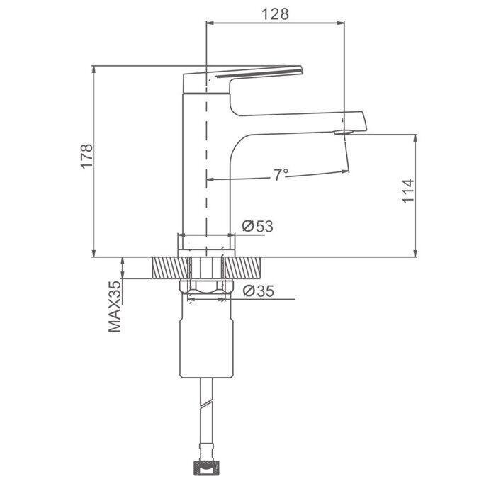 S50.10.09 Splenka Смеситель для умывальника, графит