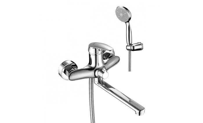 Linara LM0417C, смеситель для ванны и душа  с плоским поворотным изливом, хром Lemark