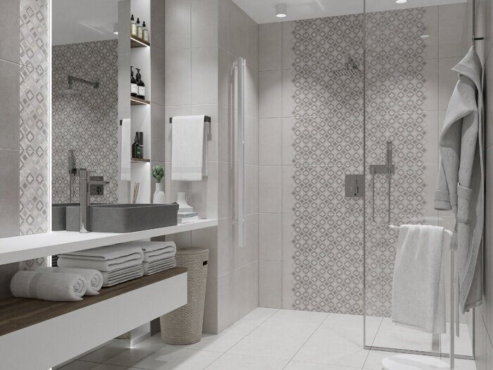 Starck Tessera 2 настенная плитка серая матовая sugar-эффект декофон 20х40см Azori