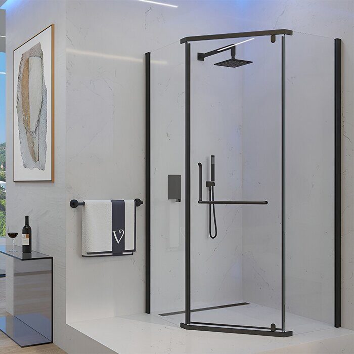 Veconi RV36B-100-01-C5 душевой угол 100х100x195 см, профиль черный