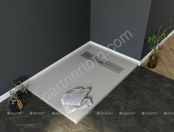 Aquanet Delight душевой поддон литьевой мрамор, 160х80 серый