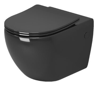 Grossman GR-4411BS подвесной безободковый унитаз черный с сидением
