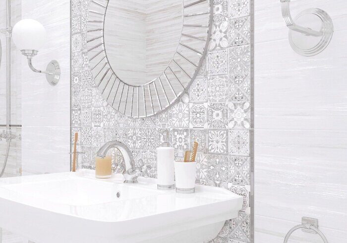 Vincenzo Grigio New Trend настенная плитка белая матовая 24,9х50см