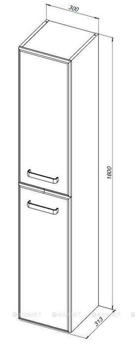 Лукка 30 шкаф-пенал белый для ванной комнаты Aquanet