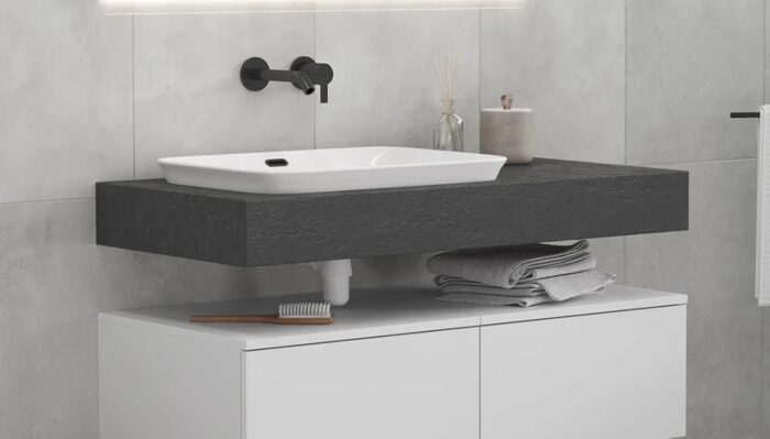Unit 120 Velvex столешница под раковину графит для ванной комнаты