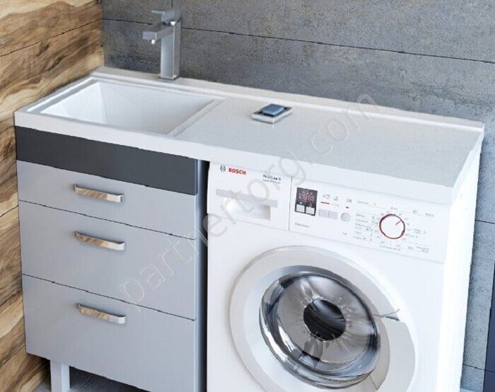 Тумба с раковиной Cosmos 600 с крылом для стиральной машины  Andrea