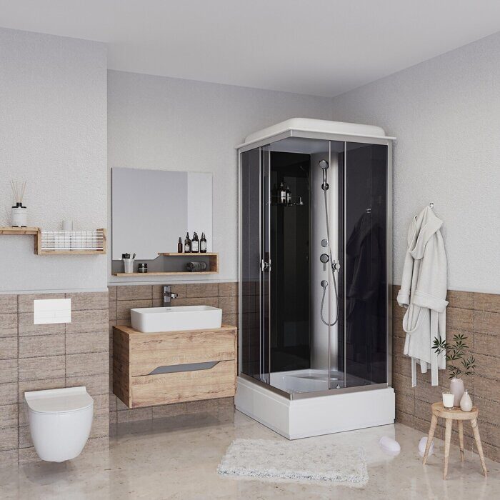 Niagara E90/26Q/TN душевая кабина квадратная 90х90х215 см средний поддон