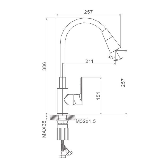 S05.43.09 Splenka Смеситель для кухни, графит