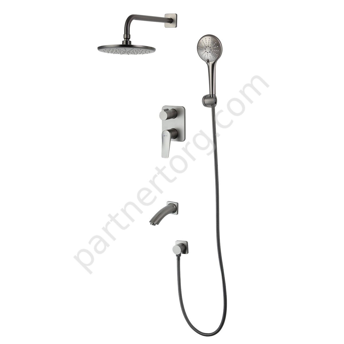 Bronx LM3722GM душевая система скрытого монтажа с тропическим душем, графит Lemark