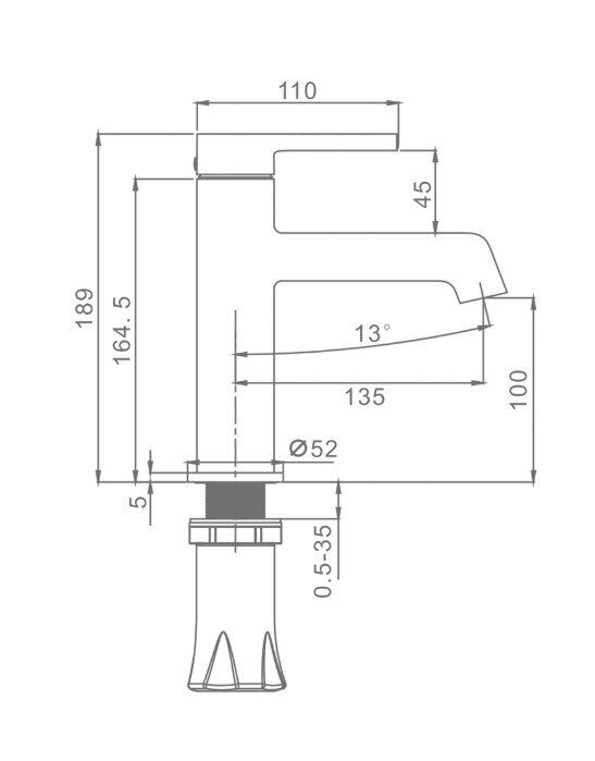 Calypso CS1020-3 смеситель для раковины Сатин золотой
