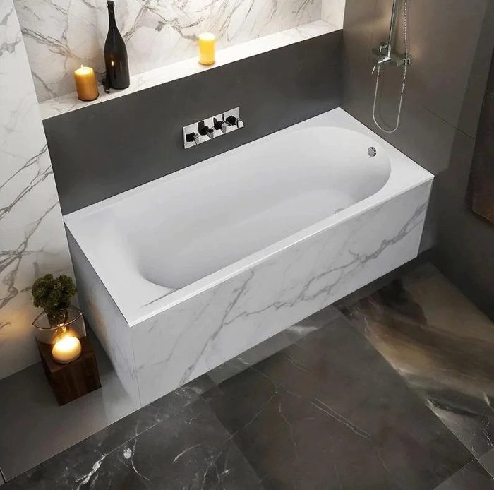 Афина 170х75 ванна белая матовая каменная Solid Surface