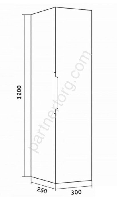 Форта Темный дуб шкаф пенал в ванную комнату Grossman