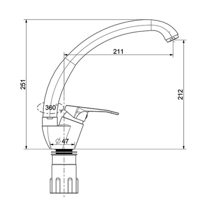 S202.41.07 Splenka Смеситель для кухни, серый