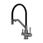 Raglo R81.62.09 смеситель для кухни со съемным изливом на магните и подключением фильтра питьевой воды, графит