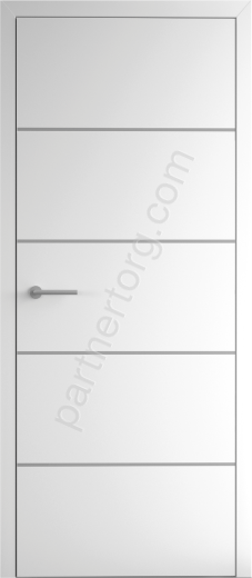 M STATUS дверь межкомнатная с алюминиевой кромкой Vinyl белый глухое полотно