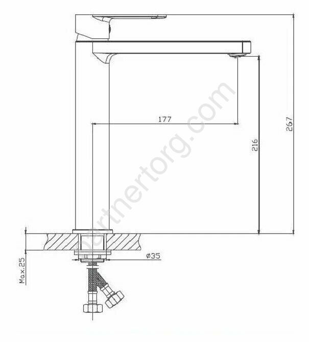 HB11617 Haiba смеситель для раковины высокий, хром