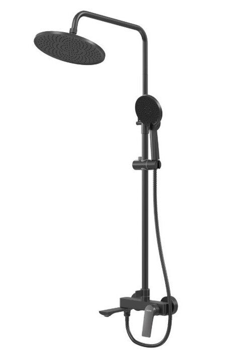Galaxy 500.K35.01.210 Grossman  душевая стойка с тропическим душем и  со смесителем, черная