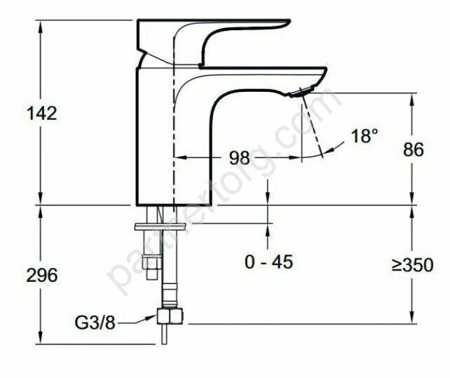 Aleo смеситель для раковины хром Jacob Delafon E72277-4-CP