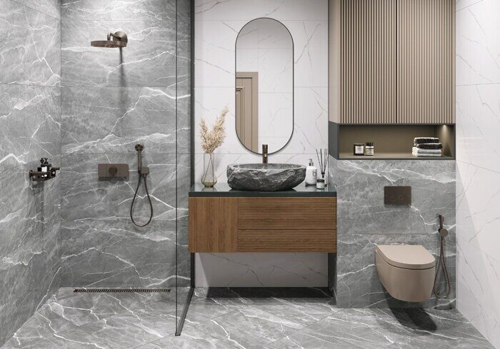 Imperial Grey LCM керамогранит серый глянцевый 120х60см