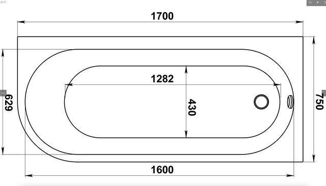 Веста ванна акриловая угловая асимметричная BAS 170х75 см с каркасом