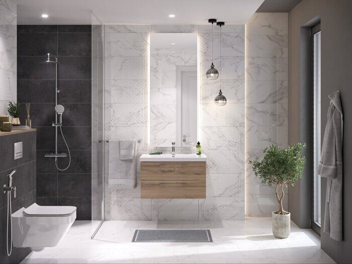 Moonlight A17573 настенная плитка белая глянцевая рельеф 30х60см Cersanit