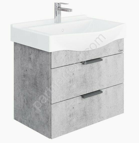 Девис 65.13 Бетон чикаго подвесная тумба для ванной комнаты Onika с умывальником Беверли 65 см