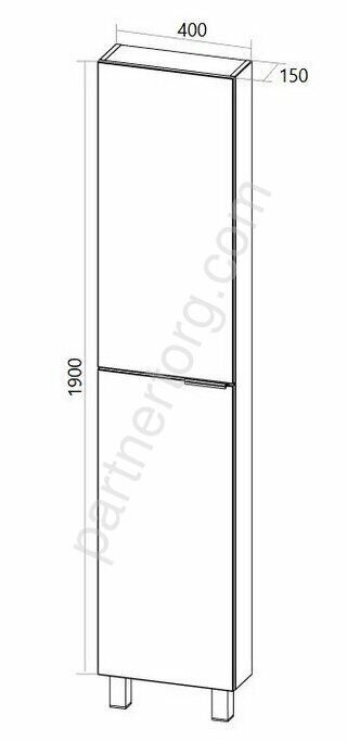 Gaula 40Н 2д пенал напольный белый