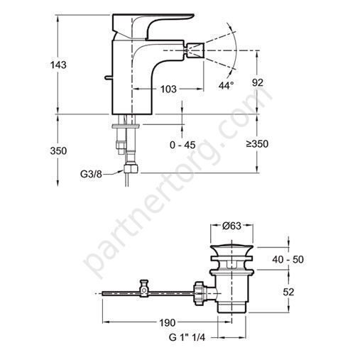 Aleo смеситель для биде Jacob Delafon